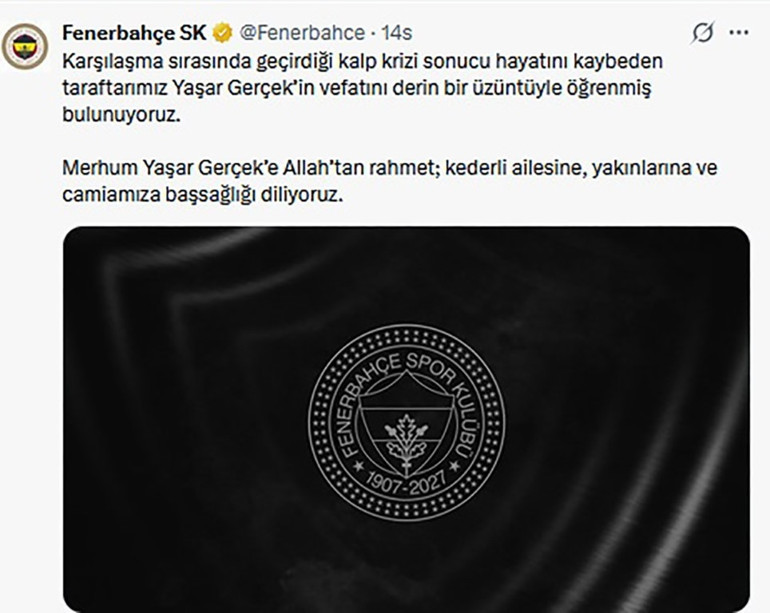 Fenerbahçe-Beşiktaş derbisinde kahreden ölüm Maçı izlemeye oğluyla birlikte gelmiş