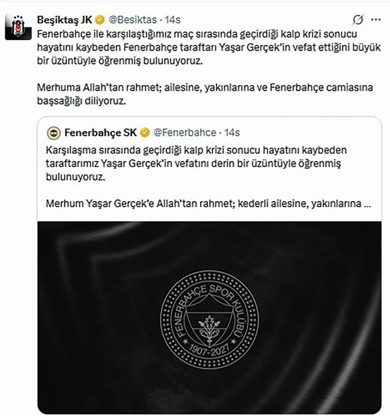 Fenerbahçe-Beşiktaş derbisinde kahreden ölüm Maçı izlemeye oğluyla birlikte gelmiş