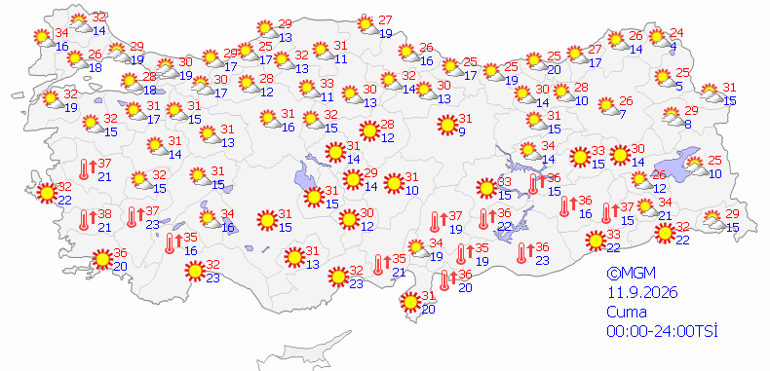 Hava durumu tahminleri il il | Bugün (11 Eylül) hava nasıl olacak Cuma günü yağmur var mı Meteoroloji duyurdu Hafta sonu sıcaklıklar artıyor...