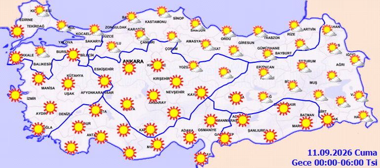 Hava durumu tahminleri il il | Bugün (11 Eylül) hava nasıl olacak Cuma günü yağmur var mı Meteoroloji duyurdu Hafta sonu sıcaklıklar artıyor...