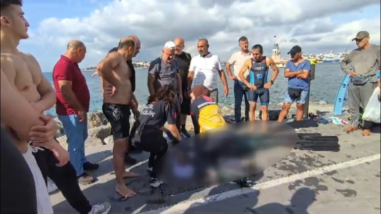 Üsküdarda denizde panik: Zıpkınla balık avlarken ölümden döndü