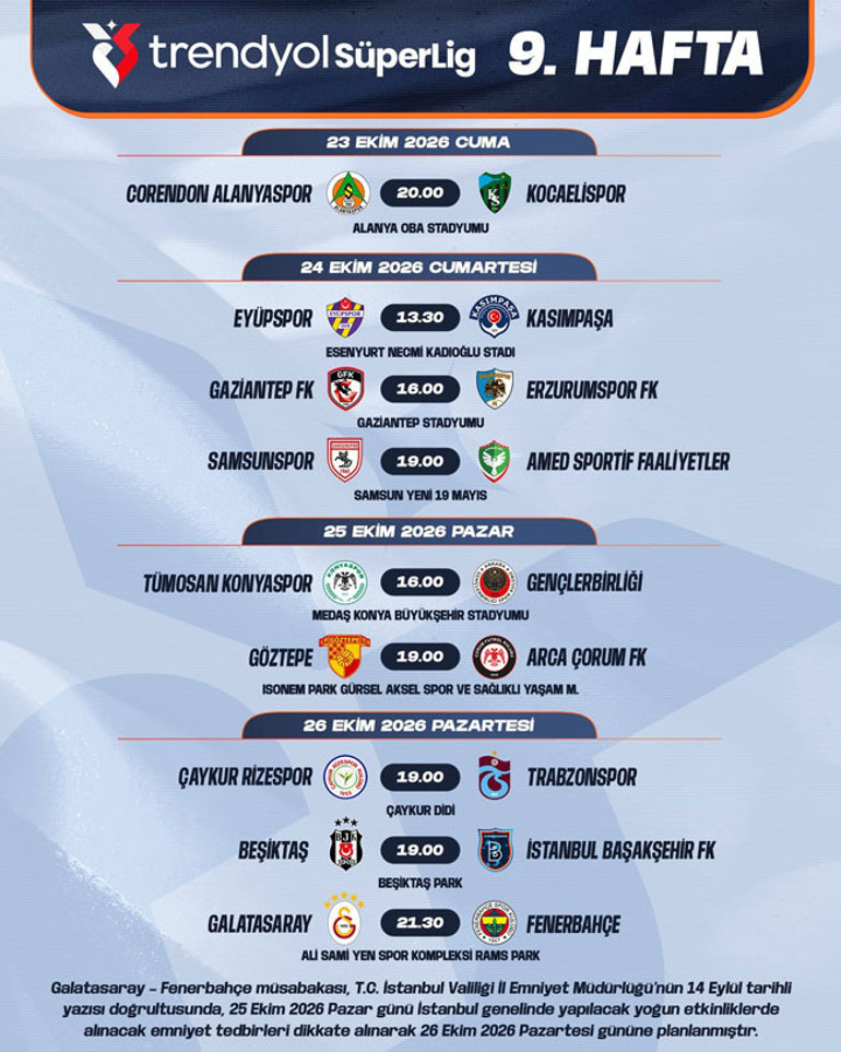 Galatasaray-Fenerbahçe derbisinin tarihi belli oldu