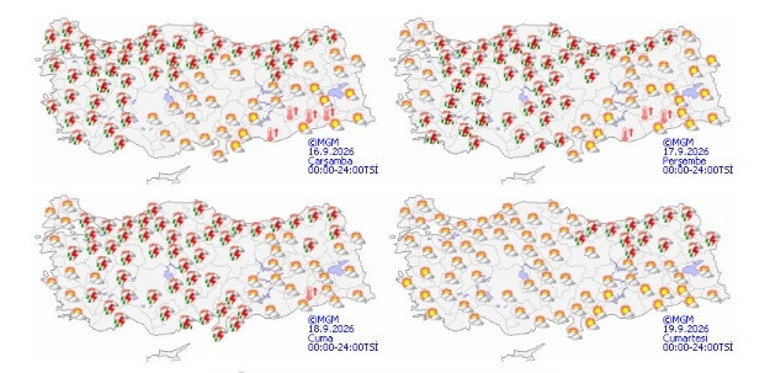 Sağanak yağış geliyor: Sıcaklıklar düşüyor Meteoroloji saat verdi İstanbul dahil birçok ilde sağanak yağış ve fırtına alarmı