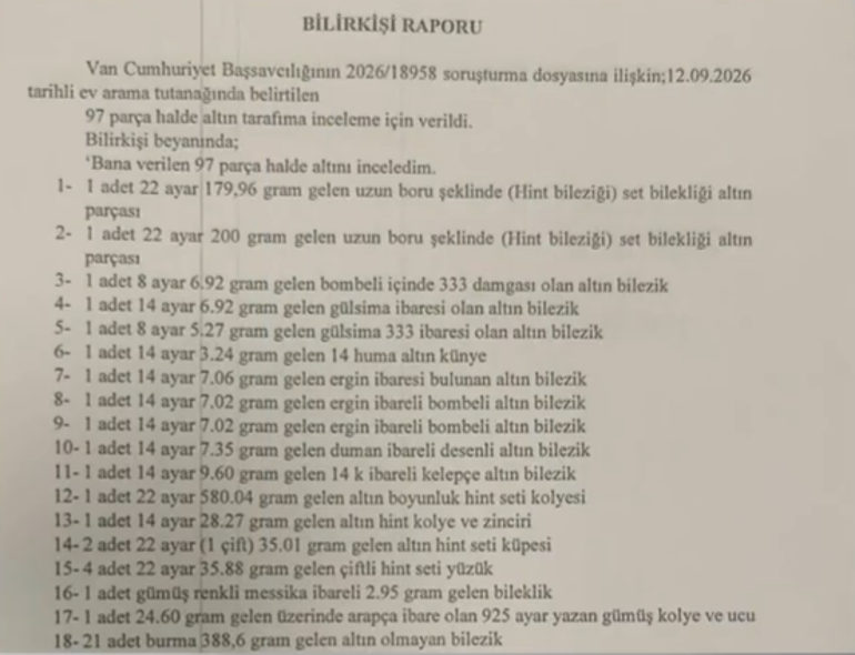 Vanlı Kara Haydar’ın düğünündeki 97 parça altının 76’sı sahte çıktı