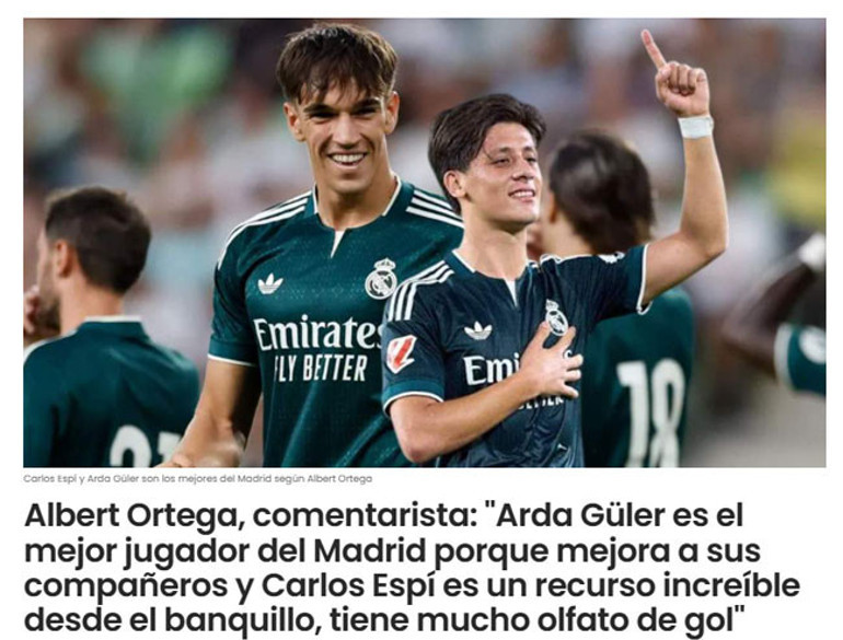 Arda Güler İspanyada gündem oldu Real Madridin en iyisi