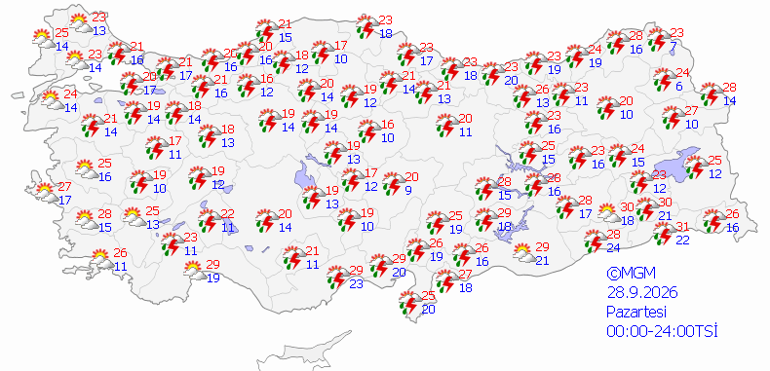 Meteoroloji tarih verdi: Yeni bir yağışlı sistem Türkiye’yi etkisi altına alacak Su baskını ve dolu uyarısı...