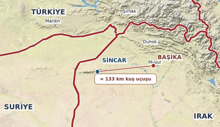 Başika üs kararının haritadaki şifreleri