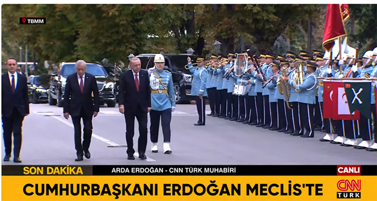 TBMMde yeni yasama yılı töreni: Cumhurbaşkanı Erdoğan Mecliste