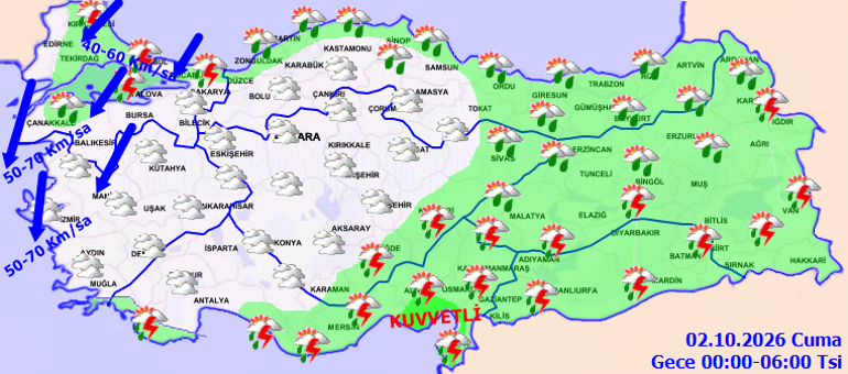 Son dakika hava durumu tahminleri il il | Bugün (2 Ekim) hava nasıl olacak İstanbulda yağmur devam edecek mi AKOM ve Meteorolojiden İstanbula kuvvetli sağanak uyarısı