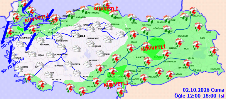 Son dakika hava durumu tahminleri il il | Bugün (2 Ekim) hava nasıl olacak İstanbulda yağmur devam edecek mi AKOM ve Meteorolojiden İstanbula kuvvetli sağanak uyarısı