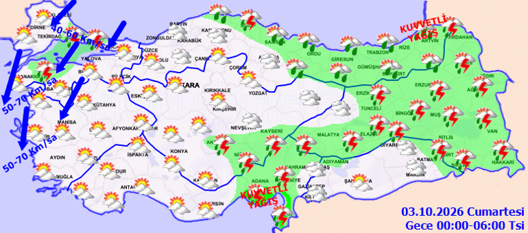 SON DAKİKA FIRTINA VE SAĞANAK UYARISI | Hava durumu tahminlerini il il Meteoroloji yayınladı Bugün (3 Ekim) hava nasıl olacak İstanbulda yağmur yağacak mı