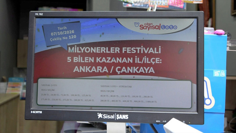 Çılgın Sayısal Loto’da büyük ikramiye 752 milyon 433 bin 337 TL’ye ulaştı