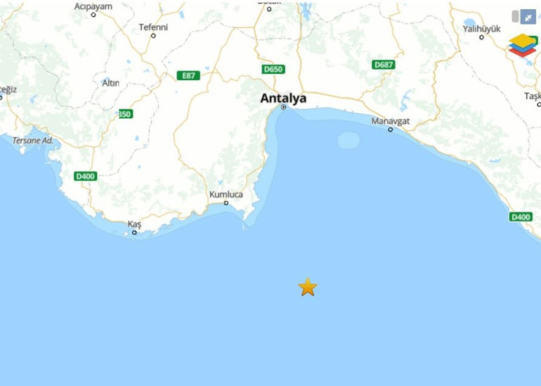 Akdenizde 3.5 büyüklüğünde deprem
