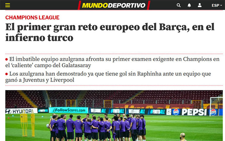 Barcelona maçı öncesi İspanyada gündem Galatasaray Cehenneme hazır mısınız Barçanın ilk büyük Avrupa mücadelesi