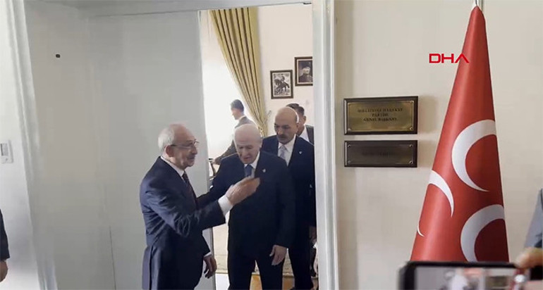 TBMMde sürpriz görüşme: MHP lideri Bahçeli, CHP lideri Kılıçdaroğlu ile bir araya geldi