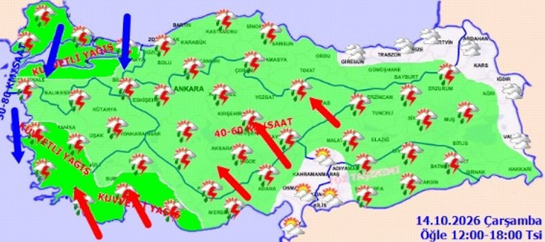 Meteoroloji saat verdi: Sağanak yağış ve fırtına etkili olacak | Günlerce sürecek: İstanbul dahil birçok ile sarı ve turuncu yağış alarmı