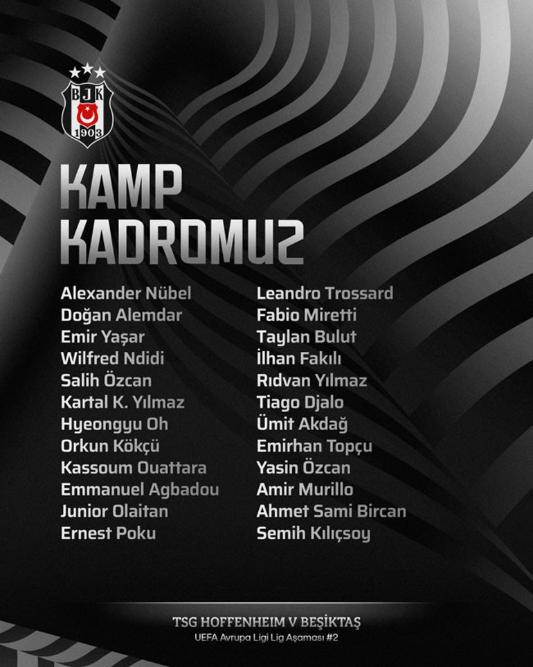 Hoffenheim-Beşiktaş maçı öncesi Vlahovic şoku Resmen açıklandı