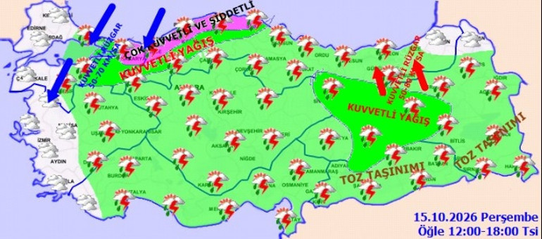 Sağanak yağış vurdu: Çok kuvvetli ve şiddetli yağış geliyor | Uyarılar peş peşe geldi: İstanbul dahil 48 ilde yağış ve fırtına alarmı
