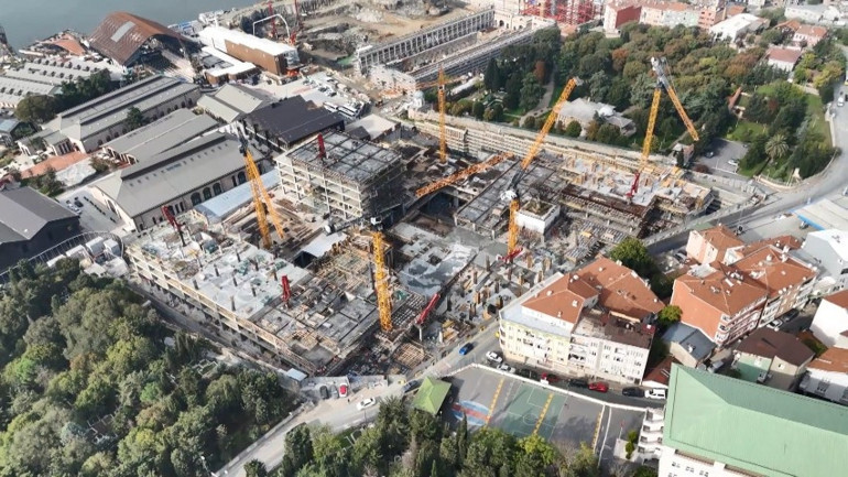 Yükselen yapıların ortasında tek başına: Tarihi tersanedeki asırlık ağaç havadan görüntülendi