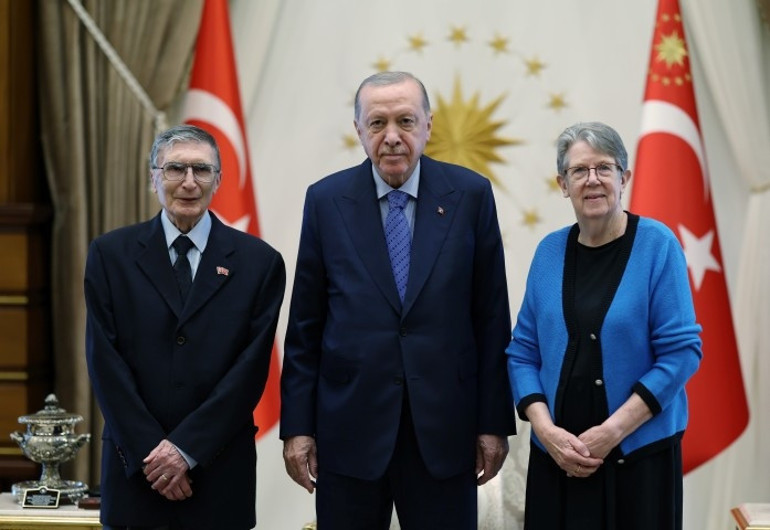 Cumhurbaşkanı Erdoğan, Nobel ödüllü bilim insanı Prof. Dr. Sancarı kabul etti