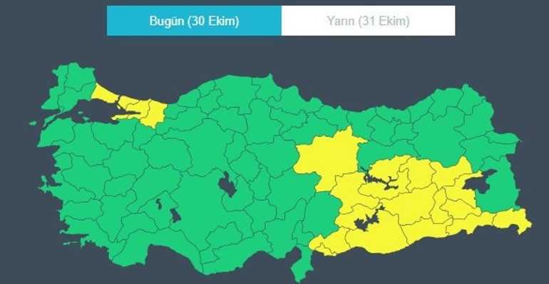 Balkanlardan gelen soğuk hava etkisini sürdürüyor: Kuvvetli sağanak yağış uyarısı İstanbul dahil birçok ilde sarı alarm | Ani sel, rüzgar ve heyelan riski