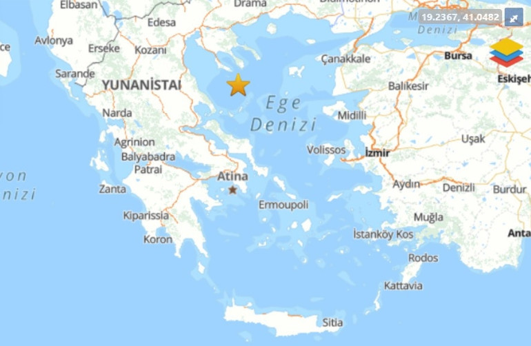 Yunanistanda 4.7 büyüklüğünde deprem