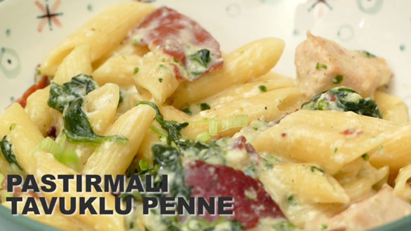 İştah Açan Pastırmalı Tavuklu Penne - Lezizz