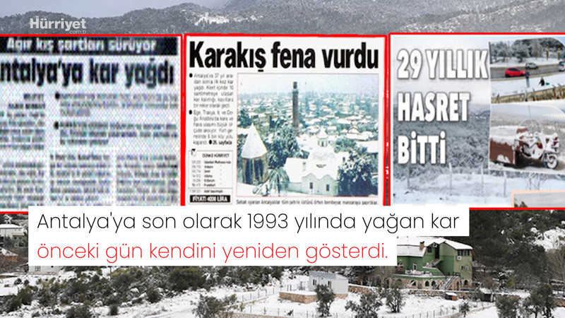 Antalya'ya 29 yılın sonra 'yol kapatan' kar...