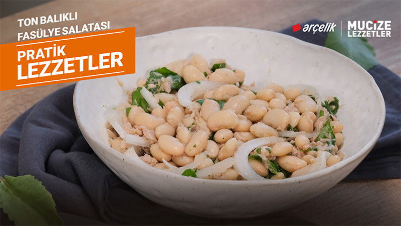 Ton balıklı beyaz fasulye salatası tarifi | Mucize Lezzetler