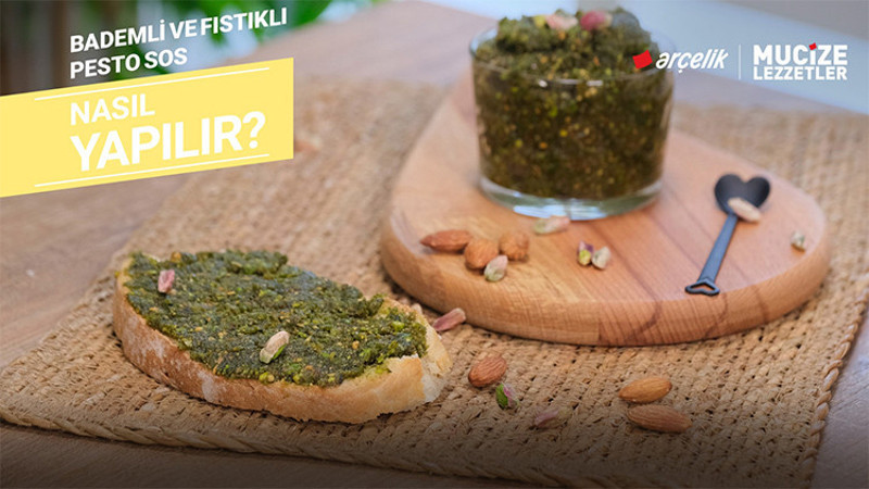Bademli ve fıstıklı pesto nasıl yapılır? | Mucize Lezzetler