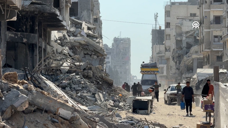 Ateşkes sonrası Nasr Mahallesi'ndeki yıkım gün yüzüne çıktı