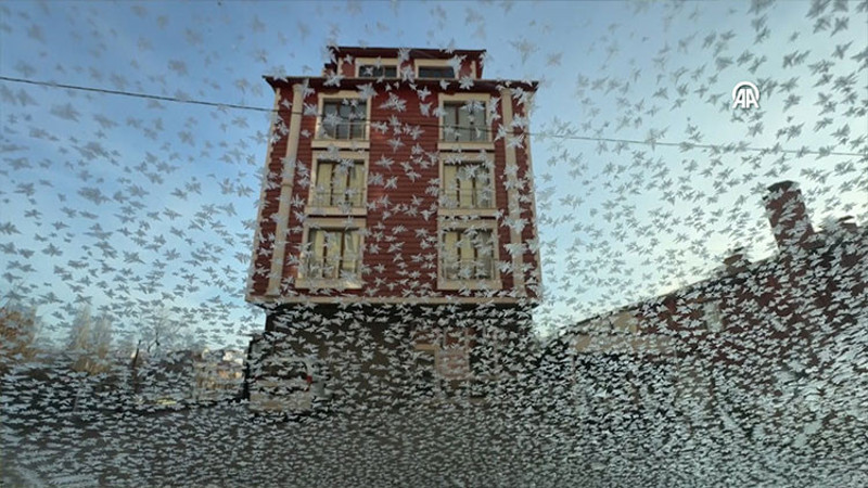 Ardahan'da Kura Nehri'nin yüzeyi buz tutmaya başladı