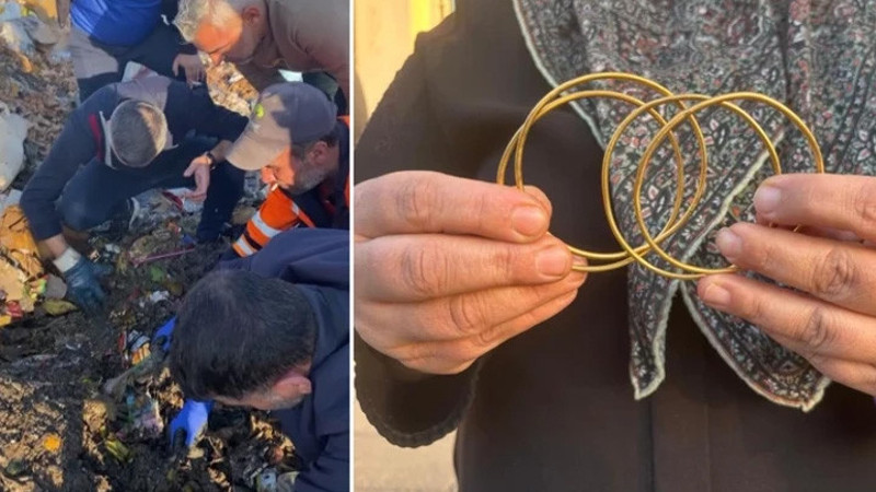 10 yıllık birikim olan altınlarını yolda düşürdü! 40 tonluk çöplükte aranarak bulundu