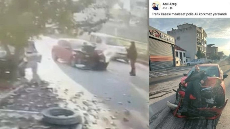 Polise çarptığı kazanın görüntüsünü sosyal medyada paylaştı, gözaltına alındı