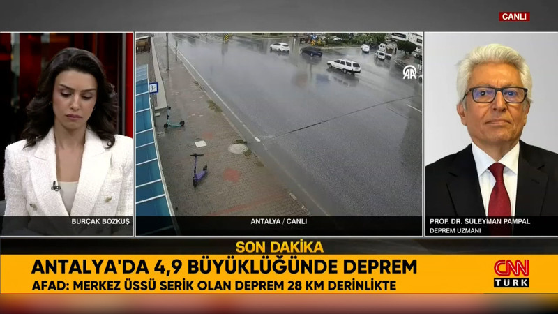 Antalya&#39;da 4.9 b&#252;y&#252;kl&#252;ğ&#252;nde deprem