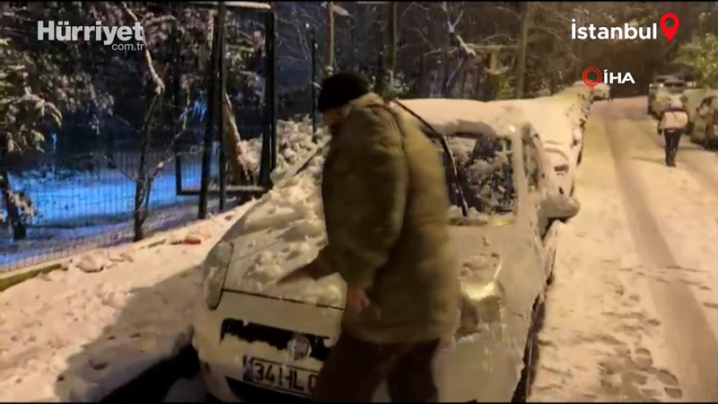 İstanbul’da sabah işe giden vatandaşların karla imtihanı