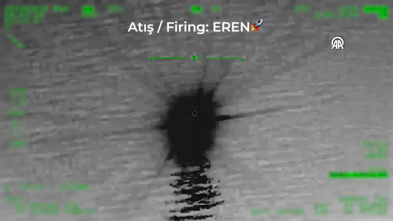 Milli mühimmatı EREN'in AKINCI tarafından atılması ve hedefin vurulma anı
