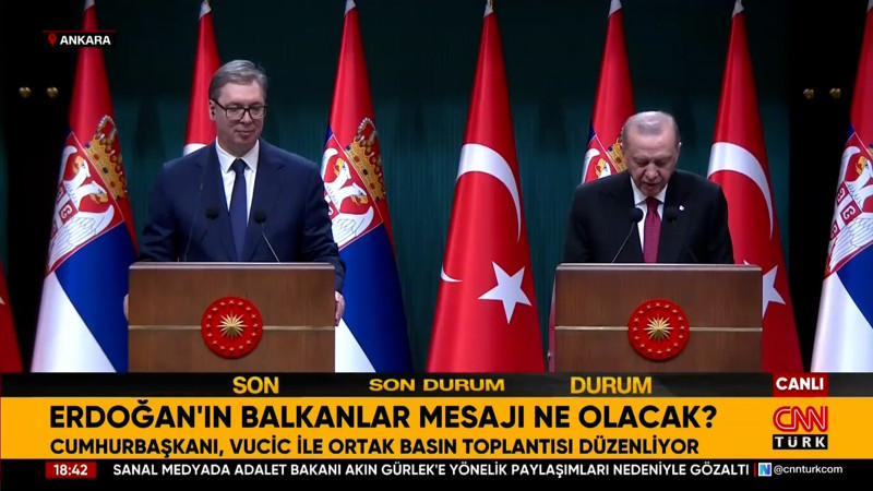 Cumhurbaşkanı Erdoğan ile Sırbistan Cumhurbaşkanı Vucic'ten ortak basın toplantısı
