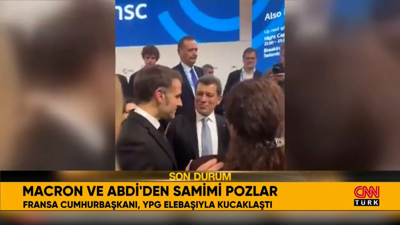 Macron ve Abdi'den samimi pozlar