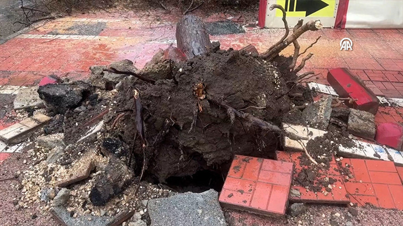 Mersin'de sağanak ve şiddetli rüzgar hayatı olumsuz etkiledi