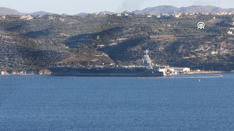 ABD’nin USS Gerald R. Ford uçak gemisi Girit’e demirledi