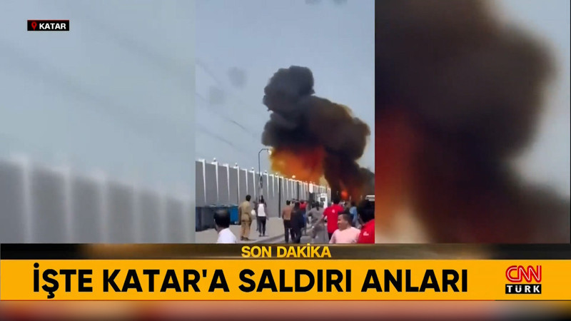 Katar'da füze böyle düştü! Saniye saniye kamerada