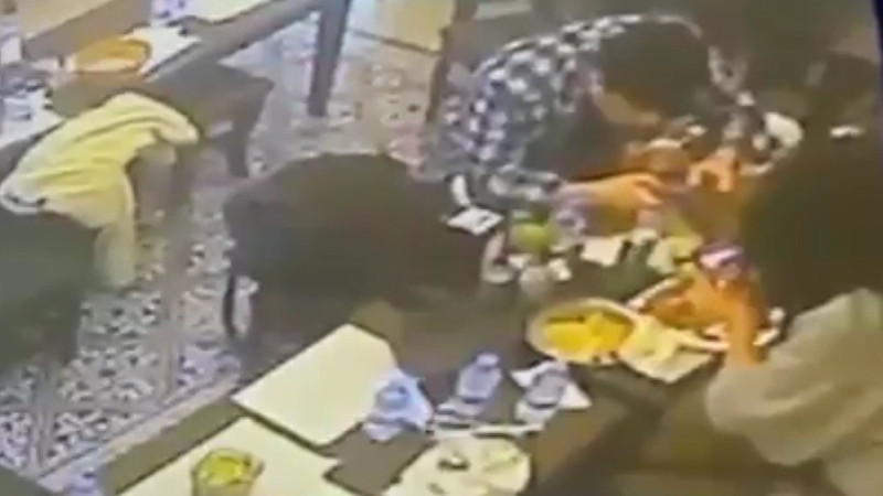 Taksim’de yemek yerken dudağını böcek ısırdı