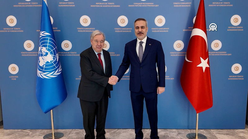 Dışişleri Bakanı Hakan Fidan, BM Genel Sekreteri Guterres ile bir araya geldi