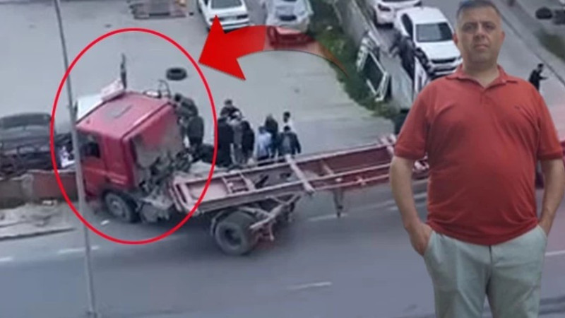 Beylikdüzü'nde TIR'ın çarptığı yaya hayatını kaybetti; kaza kamerada