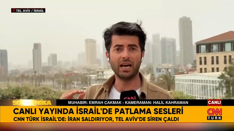 Tel-Aviv'de canlı yayında patlama sesleri!