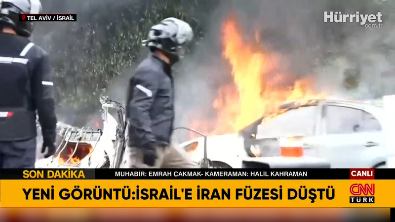 CNN TÜRK görüntüledi: İran füzesi İsrail'e böyle düştü!