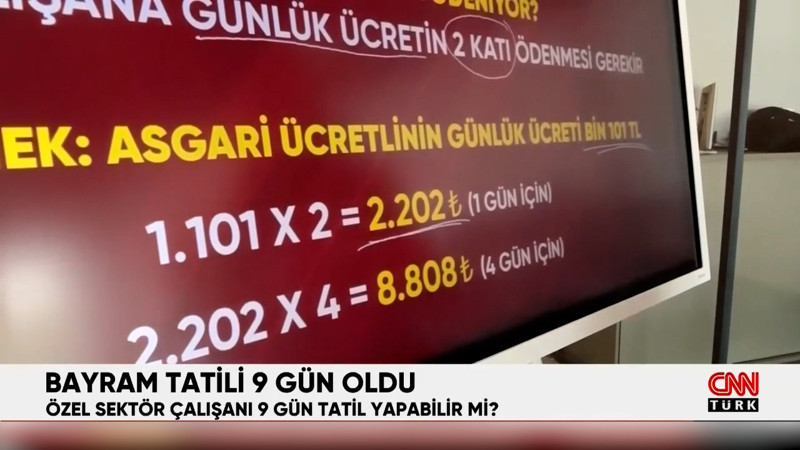 Kurban Bayramı tatili 9 gün oldu