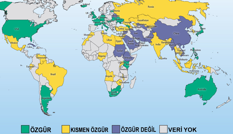 Türkiyede internet kısmen özgür