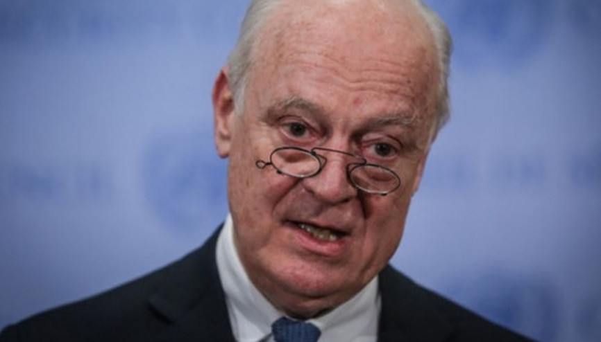De Mistura, PYD Eş Başkanı Müslim ile birarada